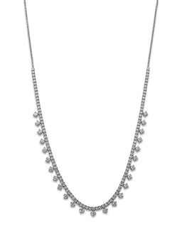 Bloomingdale's Fine Collection Bloomingdale's Fine Collection Diamond Tennis Droplet Necklace in 14K White Gold, 5.0 tcw