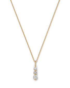 Bloomingdale's Fine Collection Bloomingdale's Fine Collection Diamond Three Stone Pendant Necklace in 14K Yellow Gold, 0.50 tcw