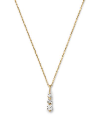 Bloomingdale's Fine Collection Bloomingdale's Fine Collection Diamond Three Stone Pendant Necklace in 14K Yellow Gold, 0.50 tcw