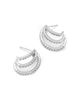 Bloomingdale's Fine Collection Bloomingdale's Fine Collection Diamond Triple Row Micropave Huggie Hoop Earrings in 14K White Gold, 0.76 tcw - 3