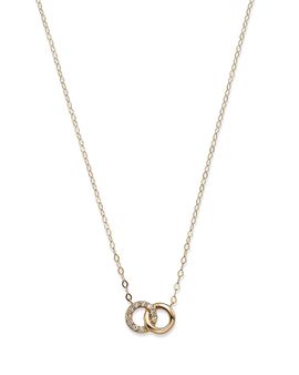 Bloomingdale's Fine Collection Bloomingdale's Fine Collection Double O Pendant Necklace in 14k Yellow Gold, 0.06 tcw