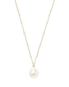Bloomingdale's Fine Collection Bloomingdale's Fine Collection Freshwater & Baroque Pearl Drop Necklace in 14K Yellow Gold, 16