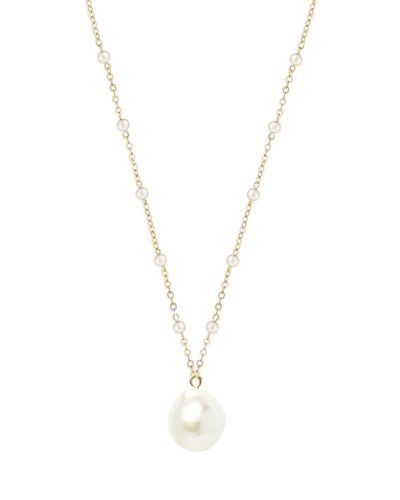 Bloomingdale's Fine Collection Bloomingdale's Fine Collection Freshwater & Baroque Pearl Drop Necklace in 14K Yellow Gold, 16