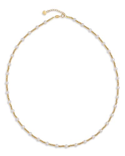 Bloomingdale's Fine Collection Bloomingdale's Fine Collection Freshwater Pearl & Textured Bead Collar Necklace in 14K Yellow Gold, 16.5-17.5