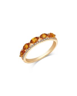 Bloomingdale's Fine Collection Bloomingdale's Fine Collection Gemstone & Diamond Classic Band in 14K Yellow Gold