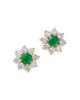 Bloomingdale's Fine Collection Bloomingdale's Fine Collection Gemstone & Diamond Classic Flower Cluster Stud Earrings in 14K Gold - 1
