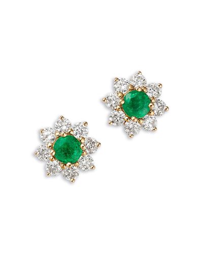Bloomingdale's Fine Collection Bloomingdale's Fine Collection Gemstone & Diamond Classic Flower Cluster Stud Earrings in 14K Gold