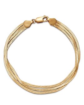 Bloomingdale's Fine Collection Bloomingdale's Fine Collection Herringbone Link Three Strand Bracelet in 14K Yellow Gold