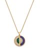 Bloomingdale's Fine Collection Bloomingdale's Fine Collection Lapis Lazuli, Malachite & Diamond Medallion Pendant Necklace in 14K Yellow Gold - 1