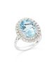 Bloomingdale's Fine Collection Bloomingdale's Fine Collection Limited Edition Aquamarine & Diamond Halo Ring in 14K White Gold - 1