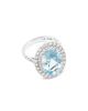 Bloomingdale's Fine Collection Bloomingdale's Fine Collection Limited Edition Aquamarine & Diamond Halo Ring in 14K White Gold - 4