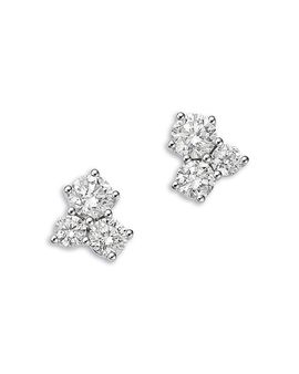 Bloomingdale's Fine Collection Bloomingdale's Fine Collection Luxe Collection Certified Lab Grown Diamond 3 Stone Cluster Stud Earrings in 14K Gold, 0.5 tcw