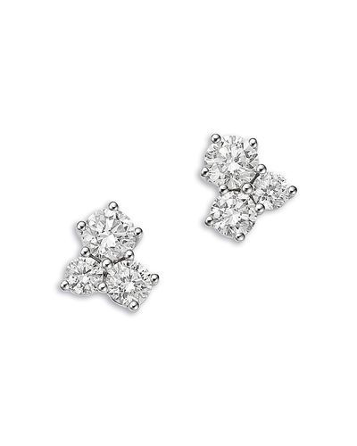 Bloomingdale's Fine Collection Bloomingdale's Fine Collection Luxe Collection Certified Lab Grown Diamond 3 Stone Cluster Stud Earrings in 14K Gold, 0.5 tcw