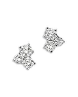 Bloomingdale's Fine Collection Bloomingdale's Fine Collection Luxe Collection Certified Lab Grown Diamond 3 Stone Cluster Stud Earrings in 14K Gold, 1.5 tcw