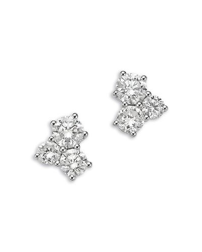 Bloomingdale's Fine Collection Bloomingdale's Fine Collection Luxe Collection Certified Lab Grown Diamond 3 Stone Cluster Stud Earrings in 14K Gold, 1.5 tcw