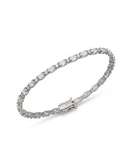 Bloomingdale's Fine Collection Bloomingdale's Fine Collection Luxe Collection Certified Lab Grown Diamond Alternating Cut Tennis Bracelet in 14K White Gold, 5.0 tcw