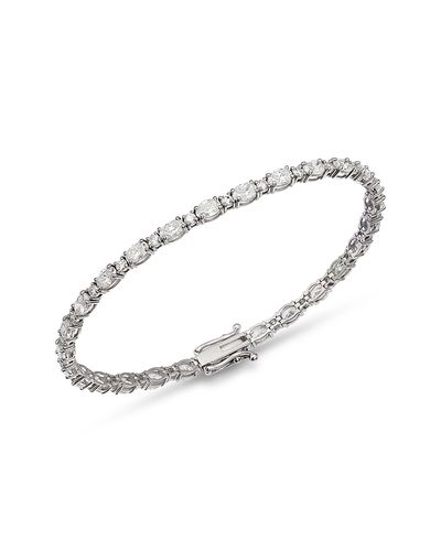 Bloomingdale's Fine Collection Bloomingdale's Fine Collection Luxe Collection Certified Lab Grown Diamond Alternating Cut Tennis Bracelet in 14K White Gold, 5.0 tcw