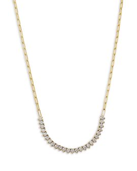 Bloomingdale's Fine Collection Bloomingdale's Fine Collection Luxe Collection Certified Lab Grown Diamond Bar Paperclip Necklace in 14K Yellow Gold, 3.0 tcw