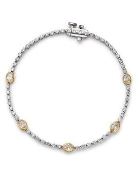 Bloomingdale's Fine Collection Bloomingdale's Fine Collection Luxe Collection Certified Lab Grown Diamond Bezel Tennis Bracelet in 14K White & Yellow Gold, 2.0 tcw