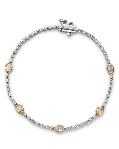 Bloomingdale's Fine Collection Bloomingdale's Fine Collection Luxe Collection Certified Lab Grown Diamond Bezel Tennis Bracelet in 14K White & Yellow Gold, 2.0 tcw