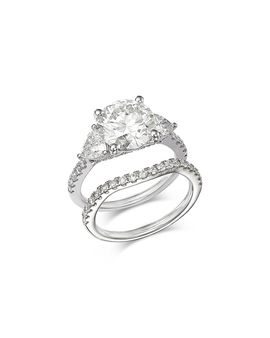 Bloomingdale's Fine Collection Bloomingdale's Fine Collection Luxe Collection Certified Lab Grown Diamond Bridal Set in 18K White Gold, 4.26 tcw