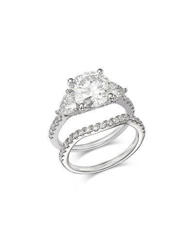 Bloomingdale's Fine Collection Bloomingdale's Fine Collection Luxe Collection Certified Lab Grown Diamond Bridal Set in 18K White Gold, 4.26 tcw