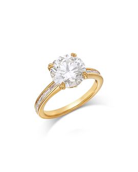 Bloomingdale's Fine Collection Bloomingdale's Fine Collection Luxe Collection Certified Lab Grown Diamond Channel Set Engagement Ring in 18K Yellow Gold, 3.4 tcw