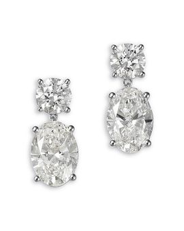 Bloomingdale's Fine Collection Bloomingdale's Fine Collection Luxe Collection Certified Lab Grown Diamond Classic Drop Earrings in 14K White Gold, 8.0 tcw