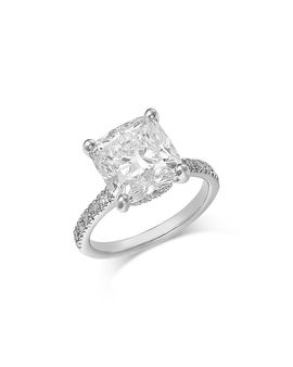 Bloomingdale's Fine Collection Bloomingdale's Fine Collection Luxe Collection Certified Lab Grown Diamond Cushion Cut Engagement Ring in 18K White Gold, 5.5 tcw
