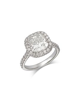 Bloomingdale's Fine Collection Bloomingdale's Fine Collection Luxe Collection Certified Lab Grown Diamond Cushion Cut Halo Engagement Ring in 18K White Gold, 4.0 tcw