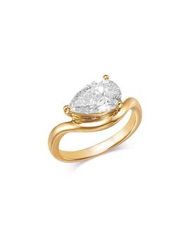Bloomingdale's Fine Collection Bloomingdale's Fine Collection Luxe Collection Certified Lab Grown Diamond East West Pear Solitaire Ring in 18K Yellow Gold, 2.0 tcw