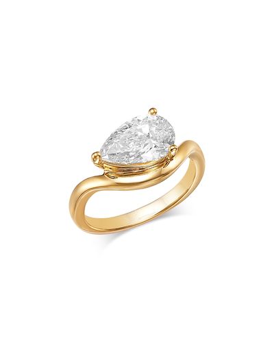 Bloomingdale's Fine Collection Bloomingdale's Fine Collection Luxe Collection Certified Lab Grown Diamond East West Pear Solitaire Ring in 18K Yellow Gold, 2.0 tcw