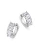 Bloomingdale's Fine Collection Bloomingdale's Fine Collection Luxe Collection Certified Lab Grown Diamond Emerald Cut Huggie Hoop Earrings in 14K White Gold, 3.1 tcw - 1