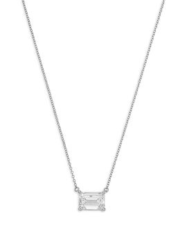 Bloomingdale's Fine Collection Bloomingdale's Fine Collection Luxe Collection Certified Lab Grown Diamond Emerald Cut Solitaire Pendant Necklace in 18K White Gold, 3.0 tcw