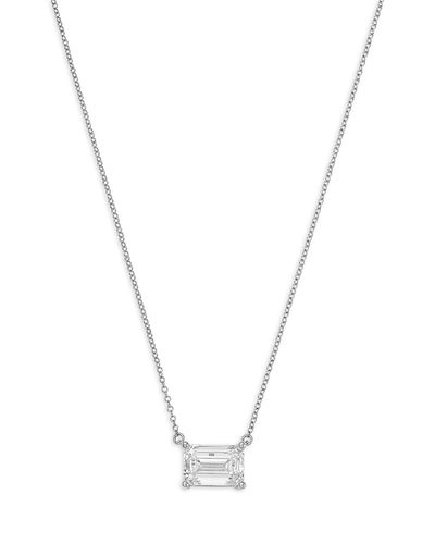 Bloomingdale's Fine Collection Bloomingdale's Fine Collection Luxe Collection Certified Lab Grown Diamond Emerald Cut Solitaire Pendant Necklace in 18K White Gold, 3.0 tcw