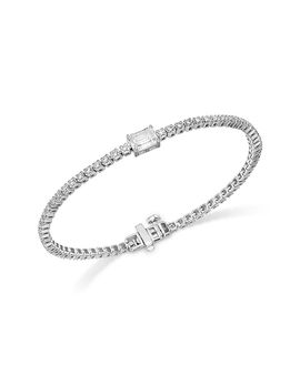 Bloomingdale's Fine Collection Bloomingdale's Fine Collection Luxe Collection Certified Lab Grown Diamond Emerald Cut Tennis Bracelet in 14K White Gold, 2.0 tcw