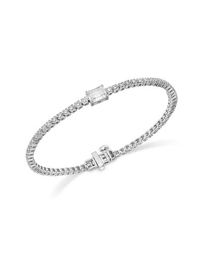 Bloomingdale's Fine Collection Bloomingdale's Fine Collection Luxe Collection Certified Lab Grown Diamond Emerald Cut Tennis Bracelet in 14K White Gold, 2.0 tcw