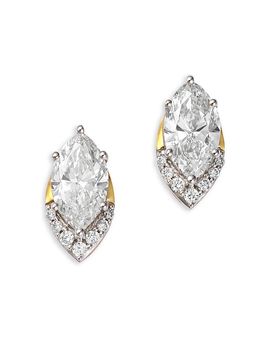 Bloomingdale's Fine Collection Bloomingdale's Fine Collection Luxe Collection Certified Lab Grown Diamond Half Halo Marquise Stud Earrings in 14K Yellow Gold, 1.50 tcw