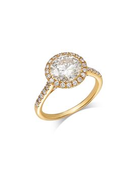 Bloomingdale's Fine Collection Bloomingdale's Fine Collection Luxe Collection Certified Lab Grown Diamond Halo Engagement Ring in 18K Yellow Gold, 2.5 tcw