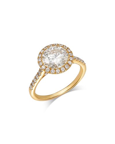 Bloomingdale's Fine Collection Bloomingdale's Fine Collection Luxe Collection Certified Lab Grown Diamond Halo Engagement Ring in 18K Yellow Gold, 2.5 tcw