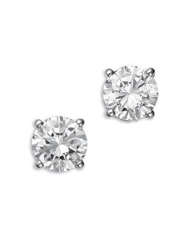 Bloomingdale's Fine Collection Bloomingdale's Fine Collection Luxe Collection Certified Lab Grown Diamond Hidden Halo Stud Earrings in Platinum, 4.0 tcw