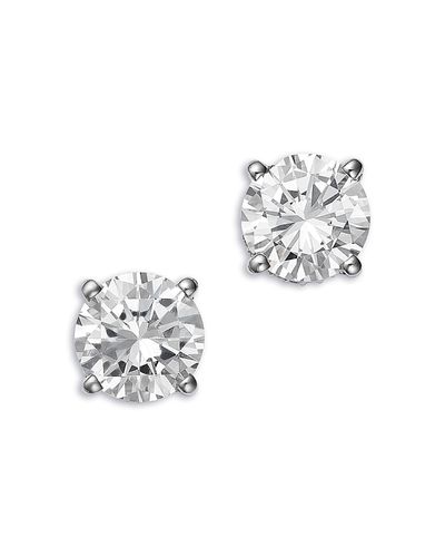 Bloomingdale's Fine Collection Bloomingdale's Fine Collection Luxe Collection Certified Lab Grown Diamond Hidden Halo Stud Earrings in Platinum, 4.0 tcw