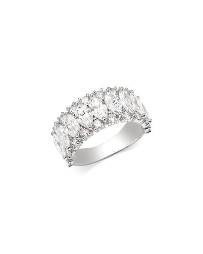 Bloomingdale's Fine Collection Bloomingdale's Fine Collection Luxe Collection Certified Lab Grown Diamond Marquise & Round Cut Ring in 14K White Gold, 4.0 tcw