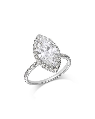 Bloomingdale's Fine Collection Bloomingdale's Fine Collection Luxe Collection Certified Lab Grown Diamond Marquise Cut Halo Engagement Ring in 18K White Gold, 3.5 tcw