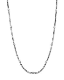 Bloomingdale's Fine Collection Bloomingdale's Fine Collection Luxe Collection Certified Lab Grown Diamond Marquise Cut Tennis Necklace in 14K White Gold, 8.0 tcw