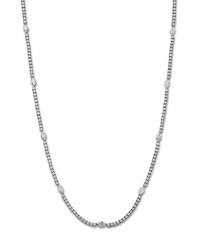 Bloomingdale's Fine Collection Bloomingdale's Fine Collection Luxe Collection Certified Lab Grown Diamond Marquise Cut Tennis Necklace in 14K White Gold, 8.0 tcw