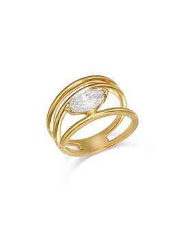 Bloomingdale's Fine Collection Bloomingdale's Fine Collection Luxe Collection Certified Lab Grown Diamond Marquise Cut Wrap Ring in 14K Yellow Gold, 1.0 tcw