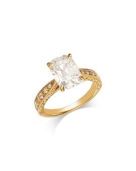 Bloomingdale's Fine Collection Bloomingdale's Fine Collection Luxe Collection Certified Lab Grown Diamond Milgrain Engagement Ring in 18K Yellow Gold, 3.1 tcw
