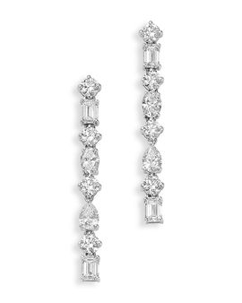 Bloomingdale's Fine Collection Bloomingdale's Fine Collection Luxe Collection Certified Lab Grown Diamond Mixed Cup Drop Earrings in 14K White Gold, 2.5 tcw