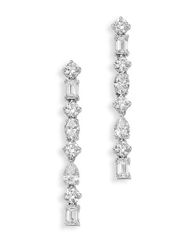 Bloomingdale's Fine Collection Bloomingdale's Fine Collection Luxe Collection Certified Lab Grown Diamond Mixed Cup Drop Earrings in 14K White Gold, 2.5 tcw